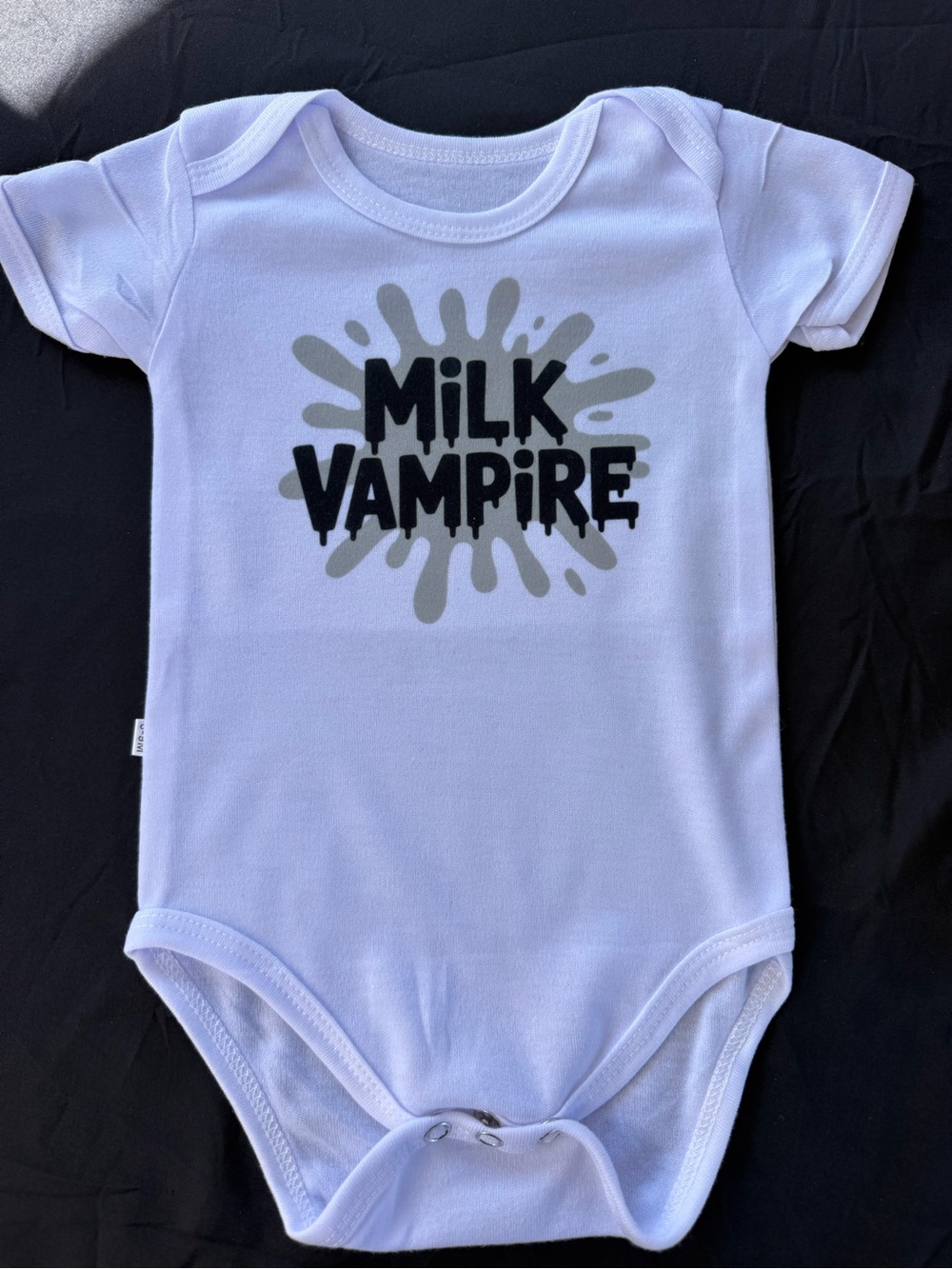 Custom Milk Vampire White Baby One-Piece Bodysuit